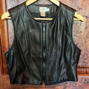 Jacqueline Ferrar Sleek Black Leather Vest